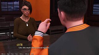 Hot rich brunette with makeup grills me with tough questions in Being a Dik 143