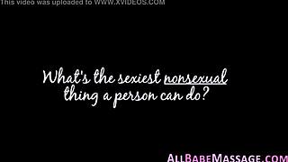 watch this sweet masseuse eat pussy in threesome?