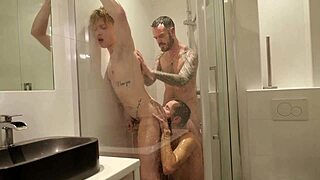 Hot Damn! Threesome in Shower Gets Wild and Wet!