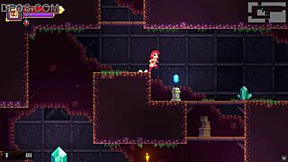 Scarlet maiden enjoys futanari blowjob at gloryhole in caves