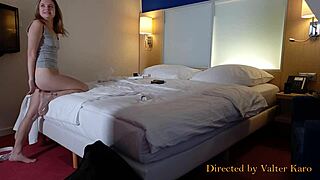 Cute Teen 18+ Bella Gray's First Hard Doggystyle