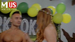 Payton Preslee and Milan get wet with big tits and ass kissing