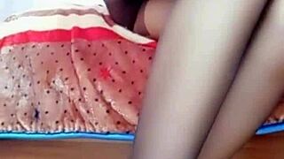 Check out this stunning Chinese amateur in high heels and black silk.