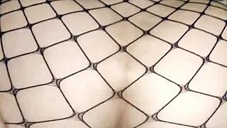 this milf's homemade outfit with stockings and lingerie is exciting