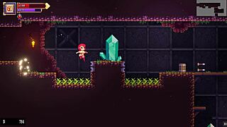 Scarlet maiden enjoys futanari blowjob at gloryhole in caves