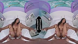 Up Close Vr - Hot Stacked Cali Sweets Titty Fucks David Lees Big Dick Before Riding It Like A Champ