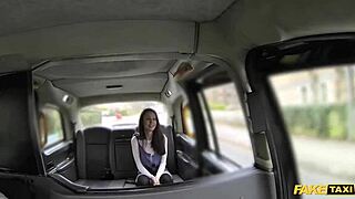 Fake taxi cabbie living out his wildest backseat fantasy fuck today!