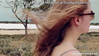 What sins does this voyeur commit while masturbating in nature, in a car, with hairy australian climax?