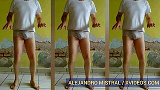 Gay Man Dancing In Wet White Underwear