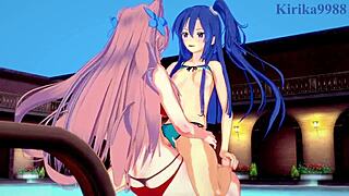 Tsubasa and maria in symphogear hentai scene