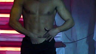 I watch this handsome brazilian stripper rip his clothes off in a hot striptease, oh man