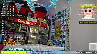 This German horny girl with amazing big ass and huge tits got naked, oiled up, and celebrated Oktoberfest with wild energy.