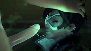 I relax at the spa with Tracer in this anime scene