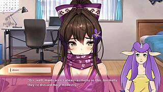 in ninnin days part 4, the sexy ninja maid serves her master in the game