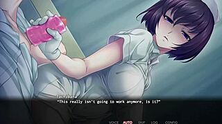 in the nope nope nurses anime, tachibana's hospital scene has the patient getting a handjob, fucking, and cumshot from the nurse