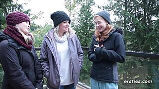 Three amateur lesbians explode in group orgasm with cunnilingus and fingering!