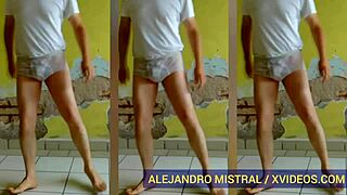 Gay Man Dancing In Wet White Underwear