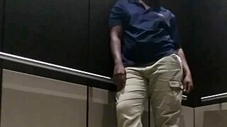 Hey, in the elevator scene, that ebony babe fingers her small tits and masturbates to a monster cum orgasm.