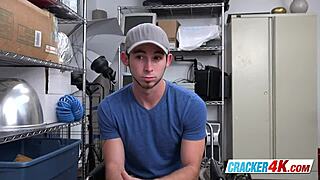 Cute Stud's Asshole Wrecked By Director's Big Black Cock