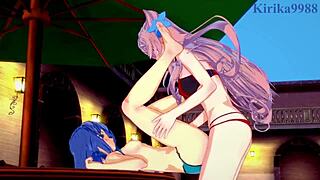 Tsubasa and maria in symphogear hentai scene