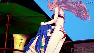 Tsubasa and maria in symphogear hentai scene