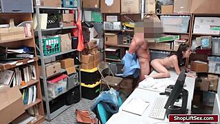 A police officer has sex with Carolina in the police station