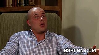 maid brunette in lingerie is working hard on the floor, licking and getting messy with cum