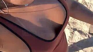 Amateur Babe Shows Tan Mark in VIP Cameltoe Tease