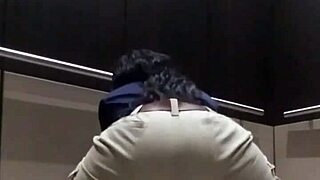 Hey, in the elevator scene, that ebony babe fingers her small tits and masturbates to a monster cum orgasm.