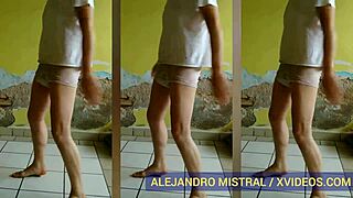 Gay Man Dancing In Wet White Underwear