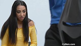 Sexy Indian American Thief Busted and Fucked at Work