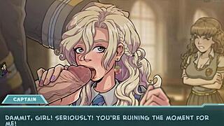 Akaburs star channel delivers Hogwarts-themed blowjob with cumshot and facial on blonde and brunette anime characters