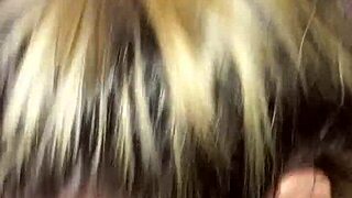 blonde receives milk on face in homemade video
