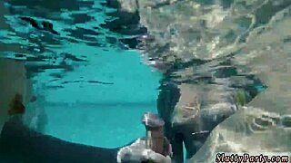 Outdoor orgy at summer pool party with college friends! 🏊