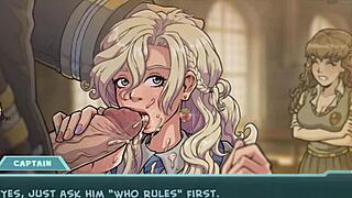 Akaburs star channel delivers Hogwarts-themed blowjob with cumshot and facial on blonde and brunette anime characters