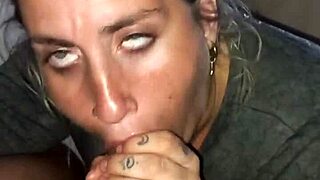 blonde receives milk on face in homemade video