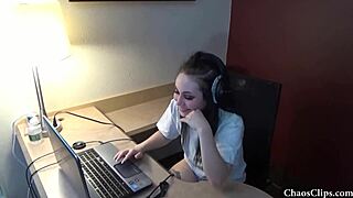 Lenna Lux is an 18-year-old brunette and she is alone in this video, she has no clothes on and her feet are not covered by anything either