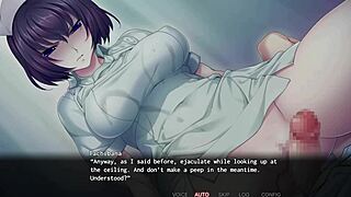 in the nope nope nurses anime, tachibana's hospital scene has the patient getting a handjob, fucking, and cumshot from the nurse