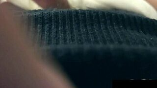 Redhead penny pax MILKS the throbbing cock with her hands