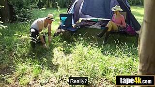 I, uh, can’t beleive I got tricked into ridin’ this huge dick in the forest!