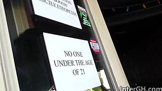 busty ebony babe september reign sucks cock through a glory hole! 😜