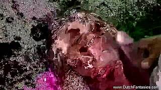 outdoor massage turns into rough banging with a kinky German blonde