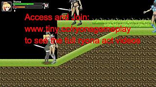 In this hentai game, a cute blonde girl gets fucked by soldiers during the battle of girls gameplay