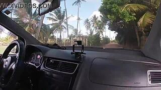 yo, me and fernanda chocolate got wild with joao o safado at da beach, bareback action