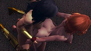 Marvel DC Hentai Futanari: Black Widow, Wonder Woman, Harley Quinn in Hard Sex
