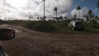 yo, me and fernanda chocolate got wild with joao o safado at da beach, bareback action