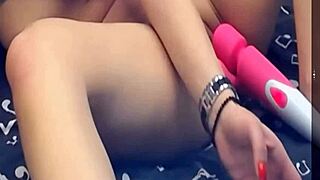 amateur girl uses two vibrating dildos on webcam solo session