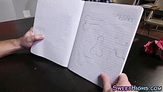 Student Teen Gets Messy Facial After Blowjob