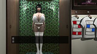 This anime game has you escaping the room with fat dolls and huge tits