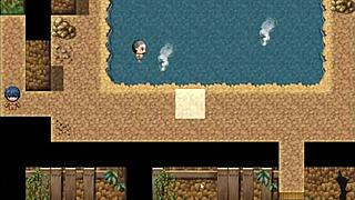 tanned girl natsuki squirts everywhere in the public bath hentai game